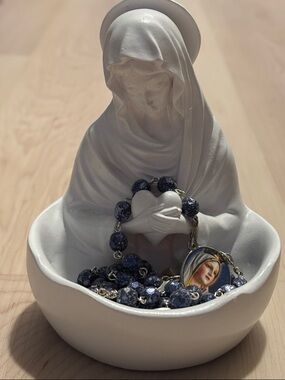 White Blessed Virgin Mary Rosary Holder (*Rosary sold separately)